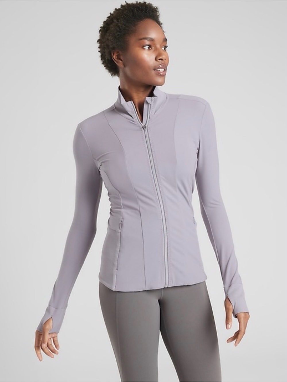 Athleta Light Lavender Athletic Zip Jacket sz M